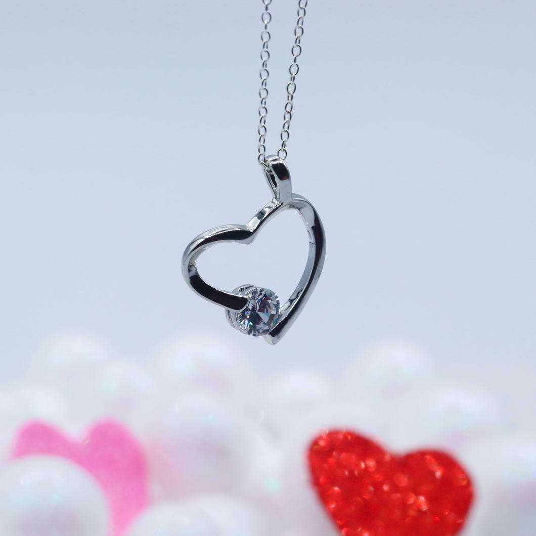 Floating Heart Pendant Necklace